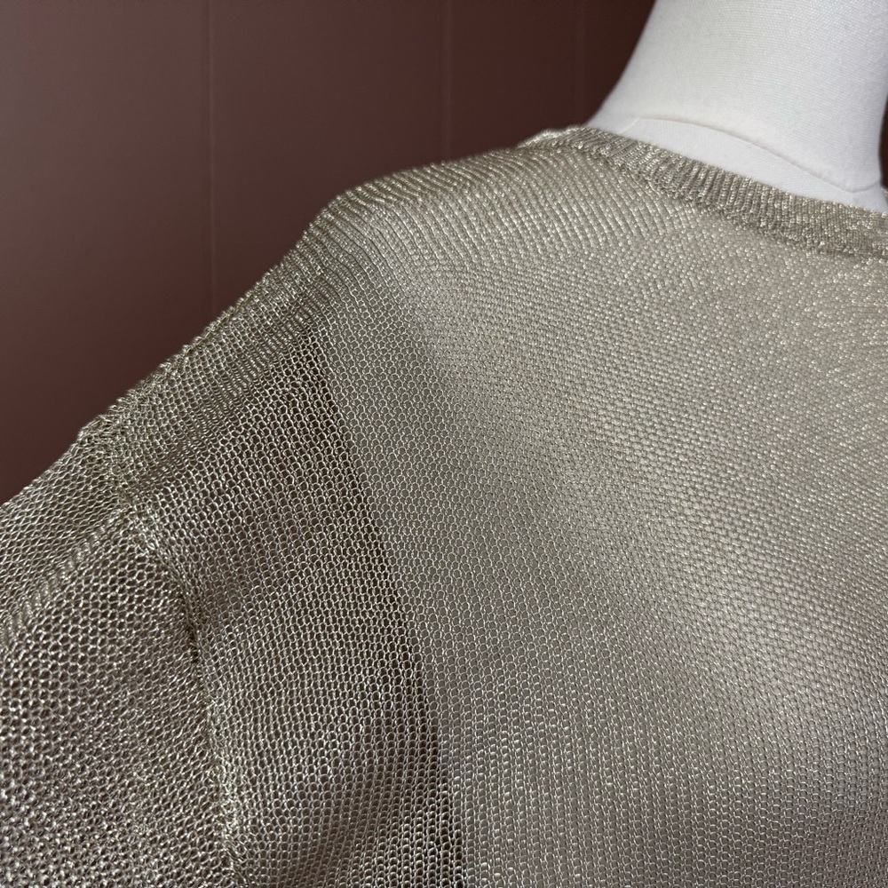 NWT Edikted Aviva Cropped Metallic Long Sleeve Top - Picture 9 of 15